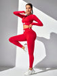 Round Neck Long Sleeve Top And Leggings Active Set