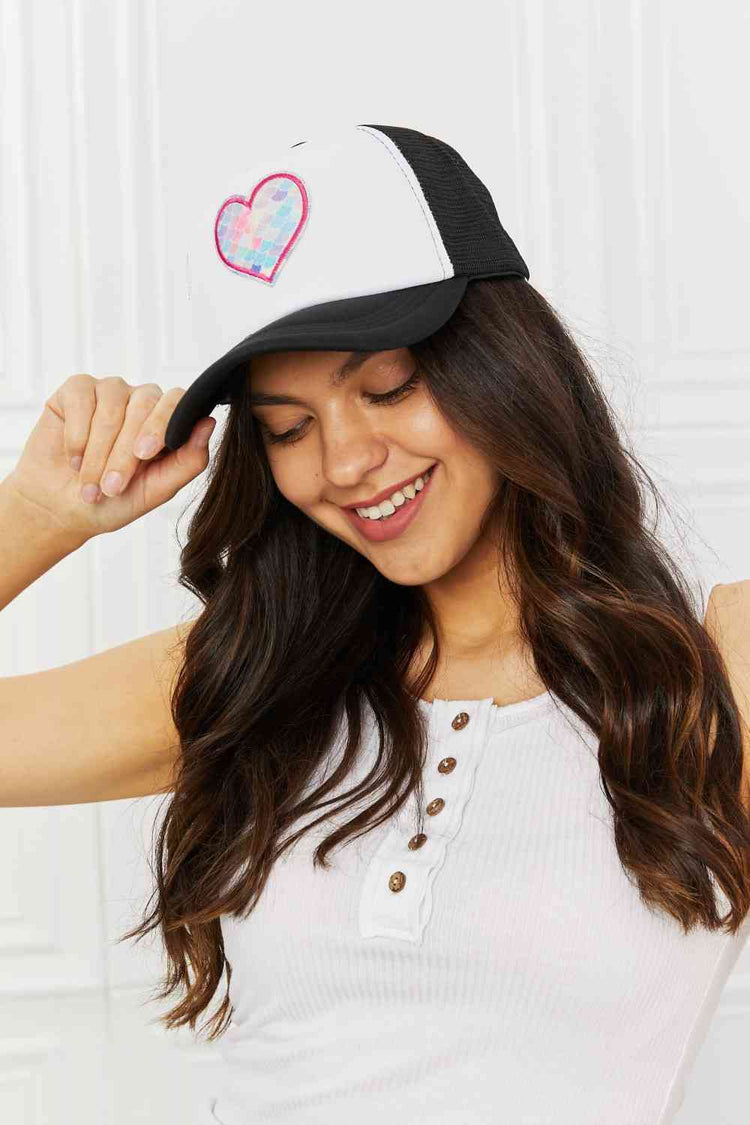 Fame Falling For You Trucker Hat In Black